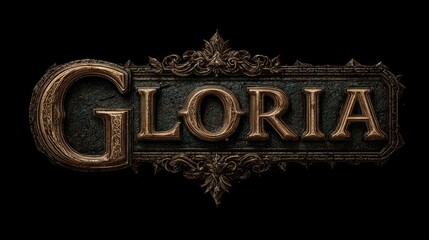 Elegant and Vintage-Style Gloria Text Decoration
