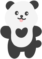 Naklejka premium Cute Animal Character Hand Drawn Flat Illustration