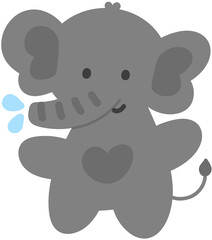 Cute Animal Character Hand Drawn Flat Illustration