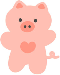 Cute Animal Character Hand Drawn Flat Illustration