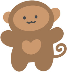 Cute Animal Character Hand Drawn Flat Illustration