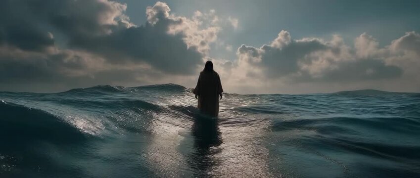 A biblical religious trope is Jesus walking on water.