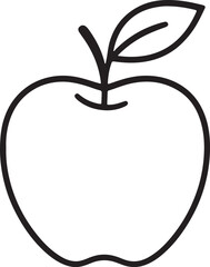 silhouette vector art apple simple line art illustration isolated on white background