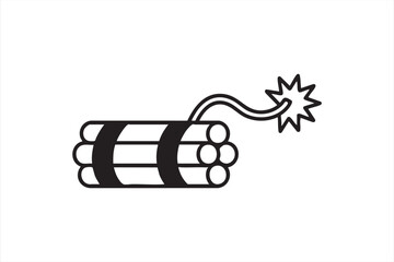 Stylized danger symbol with fuse effect for expressive cautionary design elements