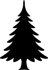 Fototapeta premium Minimalist Christmas tree silhouette transparent PNG. Christmas tree vector illustration. Christmas tree symbol. Christmas tree silhouette.
