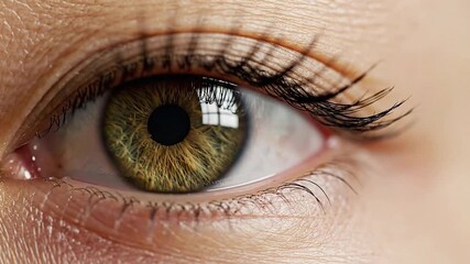 Extreme Close Up Macro Shot of a Human Eye Showing Detailed Iris Patterns and Eyelashes with Soft Natural Lighting