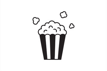 Cinema popcorn bucket symbol for film events, menus, and digital graphics