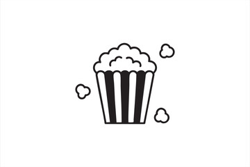 Clean popcorn outline for movie-night themes, snack branding, and creative layouts