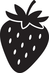strawberry vector logo simple black and white background
