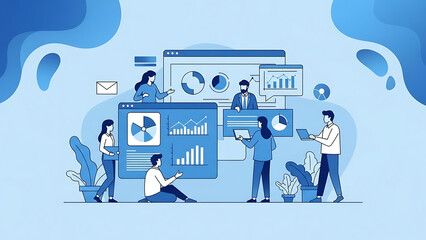 Global business people teamwork communication network design vector illustration