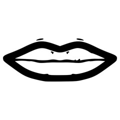 doodle lips illustration hand drawn outline vector
