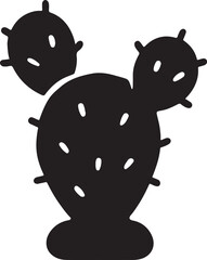 Black silhouette of a prickly pear cactus