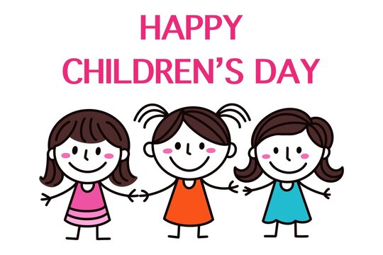 Happy Children's Day Post and Greeting Card. Minimal World Children's Day Celebration Poster.