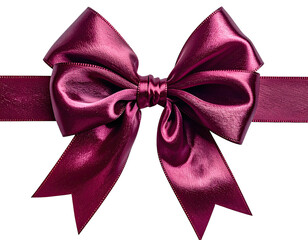 Shiny, burgundy satin ribbon bow