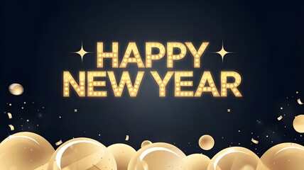 Happy New Year Golden Glow Celebration