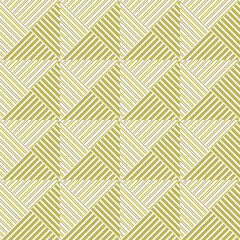 Seamless golden line pattern, geometric vector design, luxury abstract background.