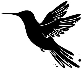 hummingbird illustration animal silhouette bird logo beautiful icon wildlife outline colorful fauna feather nature fly flight green exotic beak shape iridescent vector graphic background