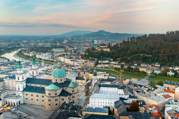 Panorama Altstadt (Old Town) in Salzburg - Austria