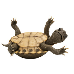 Turtle Flipped on Its Back with Legs Up