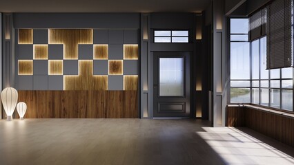 modern living room with fireplace