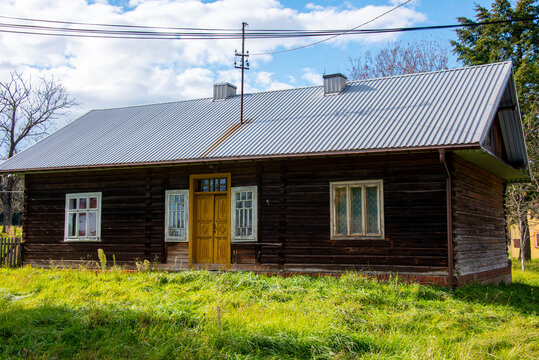 Old Wooden Cottage House in Poland