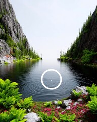 Lake Ripples Forming Between Mountains