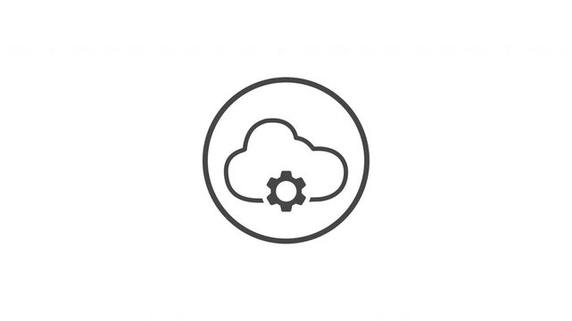 An animated cloud storage icon. Visualizing the ability to customize or change settings. Design for websites and apps.