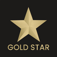 Obraz premium vector gold star icon on dark background