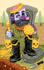 Fototapete Kinderzimmer Horror cartoon version of the King of Pentacles. Vector illustration.   © ddraw