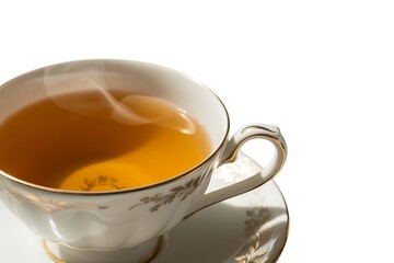 Enjoy a steaming cup of aromatic tea in elegant porcelain, perfect for moments of peaceful relaxation and cozy afternoons, ideal for lifestyle blogs and wellness brands