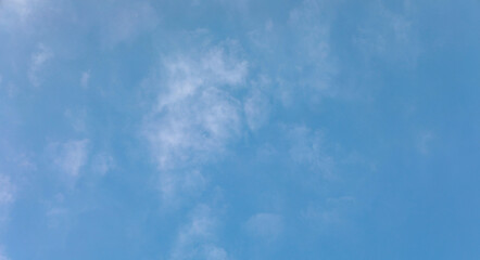 Nature sky blue background, clear sky, clouds, sunny day, winter morning, natural landscape, summer afternoon daylight, spring horizon.
