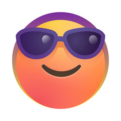 Cool emoji wearing sunglasses with a gradient background
