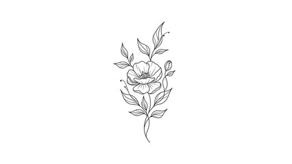 Vintage vector illustration set of floral nature plant sketches and flower patterns for decoration