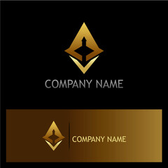 Sophisticated Gold Emblem Design for Corporate Identity, Offering Versatility and Professionalism for Business Branding across Various Applications in Digital Media