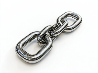 Obraz premium High-Quality Metallic Chain Link on a White Background