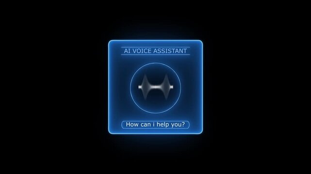 Ai voice assistant with sound waveform displayed on digital screen