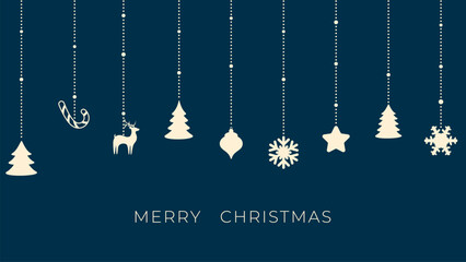 christmass background with hanging decorations