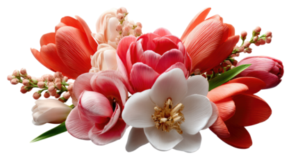 Floral Bouquet: A close-up shot of a vibrant bouquet, showcasing a diverse array of fresh, colorful blooms in full splendor.  A celebration of nature's beauty and the exquisite artistry of floristry.