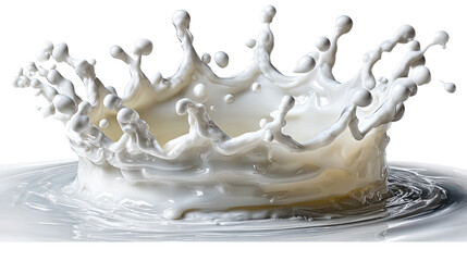 Majestic Milk Crown: Witness the captivating elegance of a milk crown, frozen in mid-air, a dance of liquid artistry and a symphony of splash, representing purity and freshness.