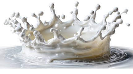 Majestic Milk Crown: Witness the captivating elegance of a milk crown, frozen in mid-air, a dance of liquid artistry and a symphony of splash, representing purity and freshness.
