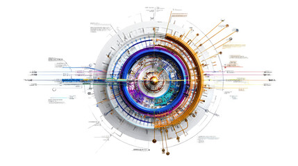 Technology's Precise Blueprint: A captivating visual representation of complex data and interconnected systems, offering a glimpse into the intricacies of innovation and information.