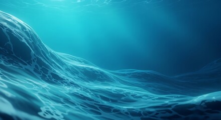 Underwater scene with sunlight filtering through turquoise ocean water