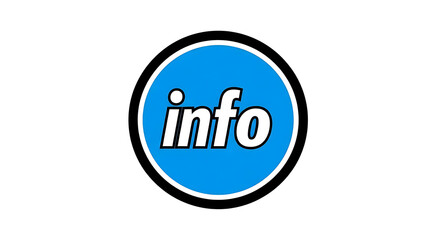 Obraz premium A blue circle with the word info in white and a black outline on a white background image design ai generated
