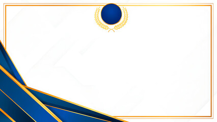 A bold certificate design with royal blue curves, gold trim, and a ribbon medal. Ideal for awards, school recognition, training certificates, and professional achievements.