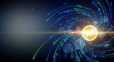 Obraz premium A futuristic visualization of artificial intelligence, showing glowing neural networks, digital brains, and interconnected data streams in a high-tech environment. 