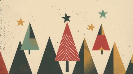 Geometric minimalist Christmas poster