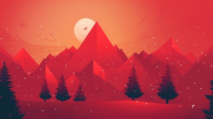 Geometric minimalist Christmas poster