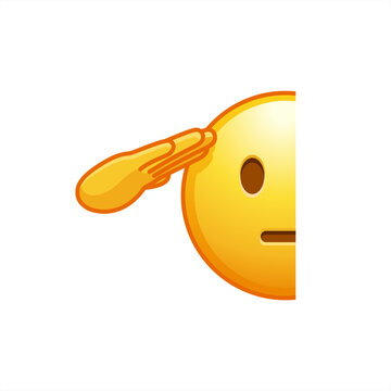 Saluting emoji face vector symbol sign icon yes sir, vector emoji icon.