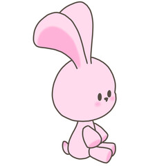 Adorable pink rabbit doll character