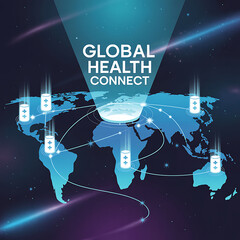 Global Health Network Connectivity Concept